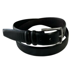 Polo Ralph Lauren men’s Size 38 black Italian leather belt. Silver buckle.